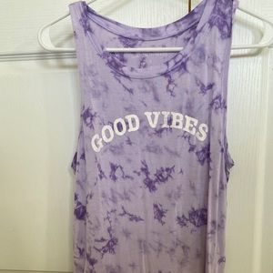 tie dye purple tank top